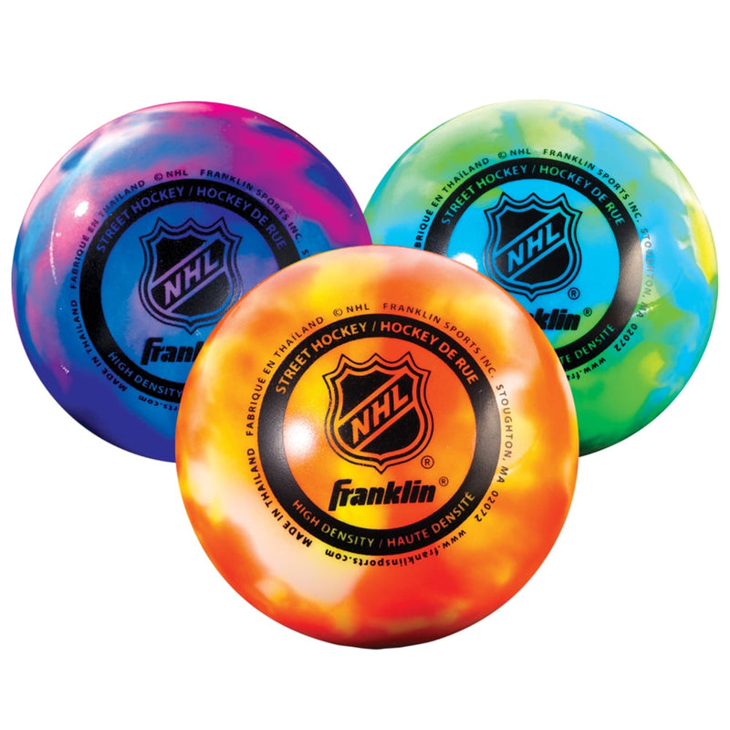 Franklin NHL Warm Weather Street Hockey Balls, Assorted Colours, 3-pk P5
