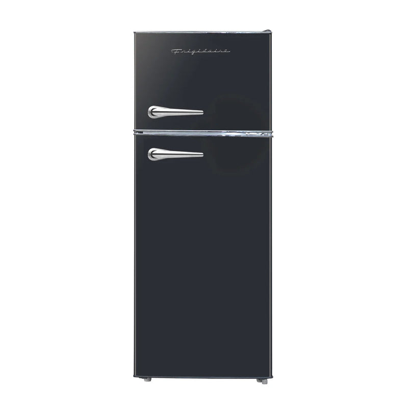 Frigidaire 7.5 cu ft Black Retro Top Mount Refrigerator with Classic Chrome Handle G7