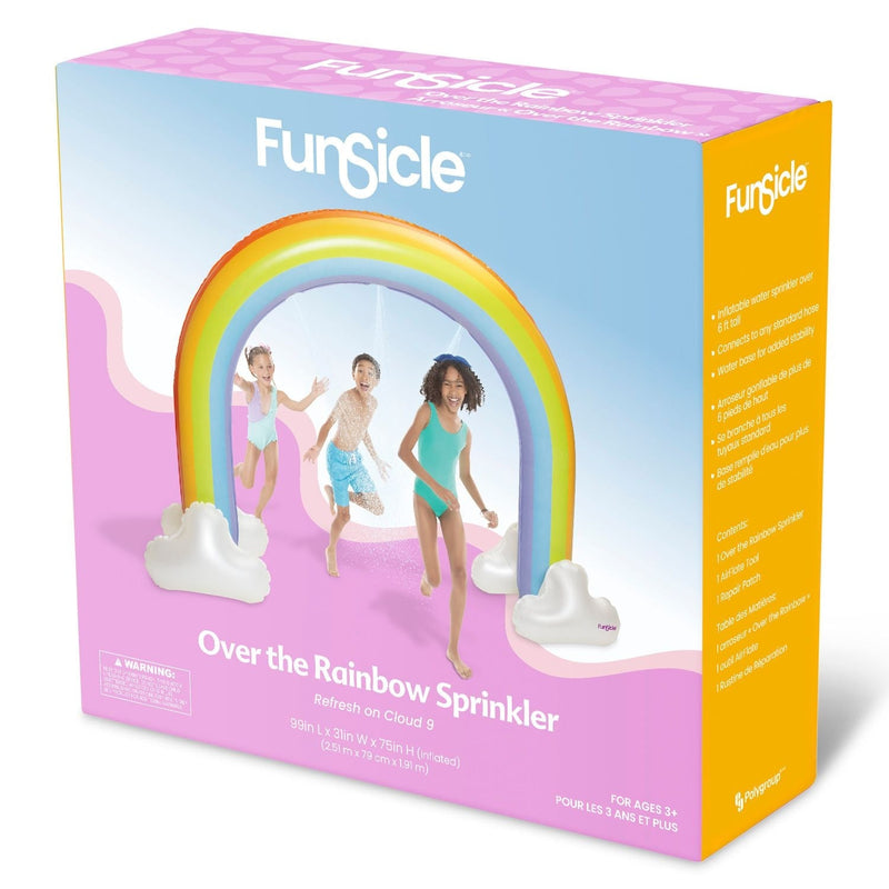Funsicle Over the Rainbow Giant Inflatable Outdoor Sprinkler with Built-In Water Sprayers K4
