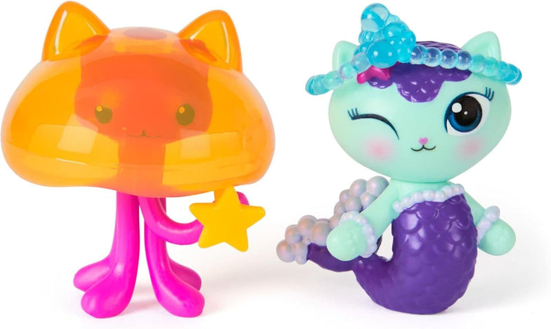 Gabby's Dollhouse: The Movie, MerCat & Kitty Jellyfish, Toy Figures with 2 Accessories, Ages 3+ O5
