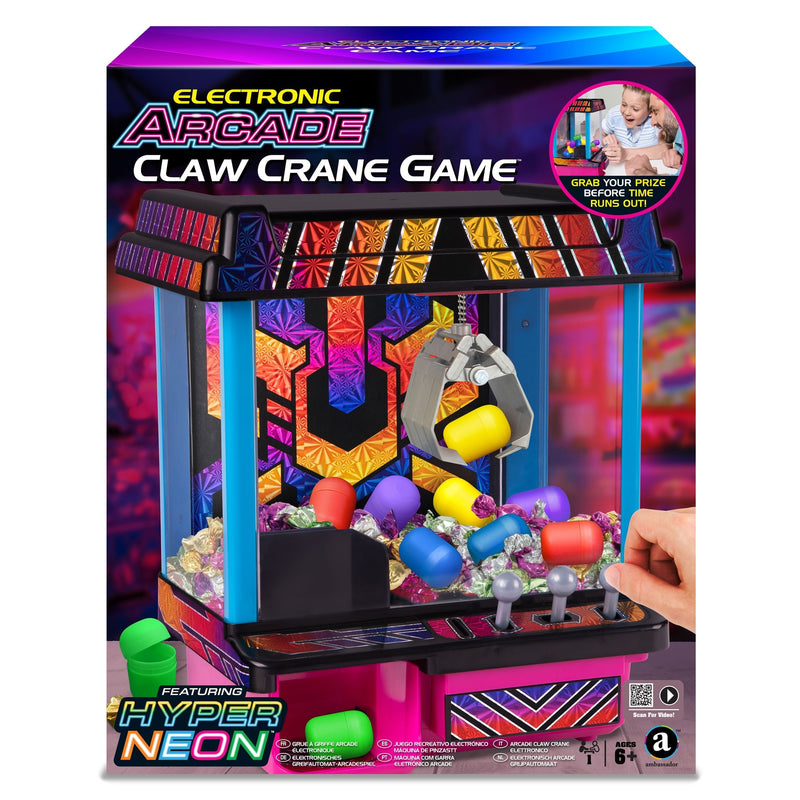 GAME Hyper Neon Series Electronic Arcade Claw Crane for Ages 6+ E1