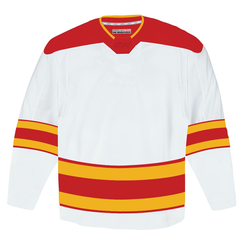 Gamewear 8500 Pro Team Hockey Jersey, Junior, Calgary Flames Away Colours, Various Sizes A4