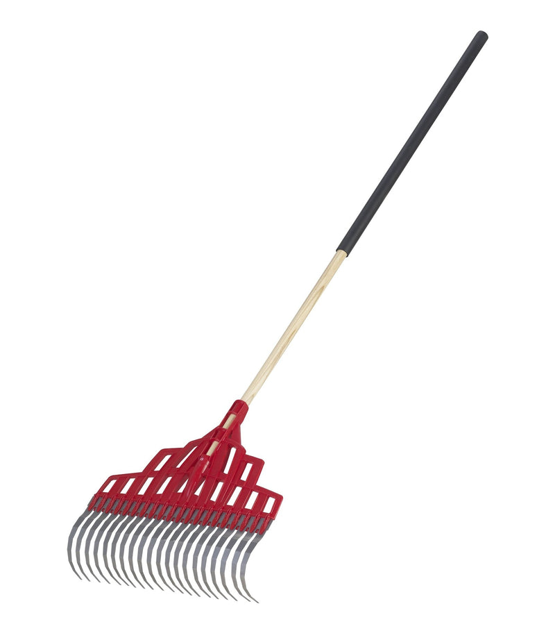 Garant Multi-Purpose Poly Steel 20-Tine Leaf Rake, Wooden Shaft, 65.5-in E3