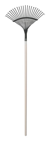 Garden Club 16-in Wide Metal 22-Tine Leaf Rake, 48-in Hardwood Shaft