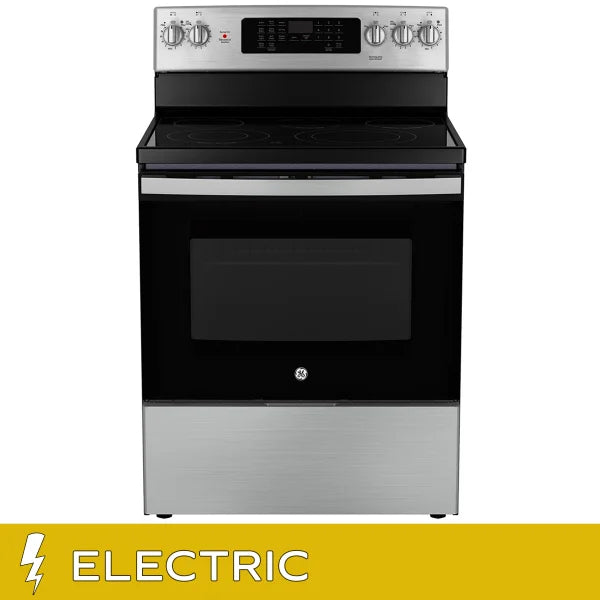 GE 30 in. 5.0 cu. ft. Electric Convection Range with No-Preheat Air Fry E4