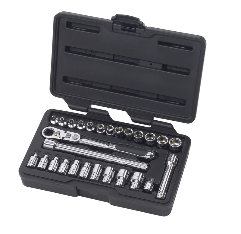 GearWrench Pass-Thru 1/4-in Drive Socket Set 27-pc, SAE/Metric I3