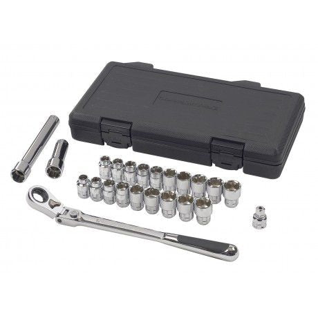 GearWrench Pass-Thru 3/8-in Drive Socket Set 23-pc, SAE/Metric T8
