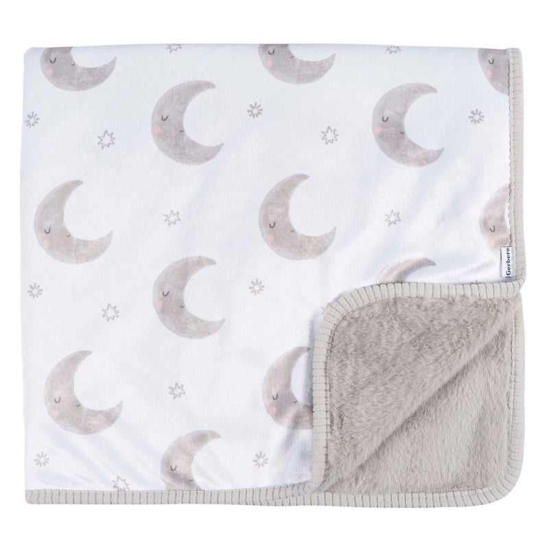 Gerber Childrenwear 2-Ply Celestial Moons Ultra-Soft Plush Blanket for Babies B2