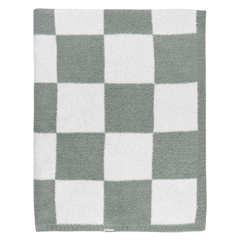 Gerber Childrenwear Green Checkered Silky Mink Baby Blanket G9