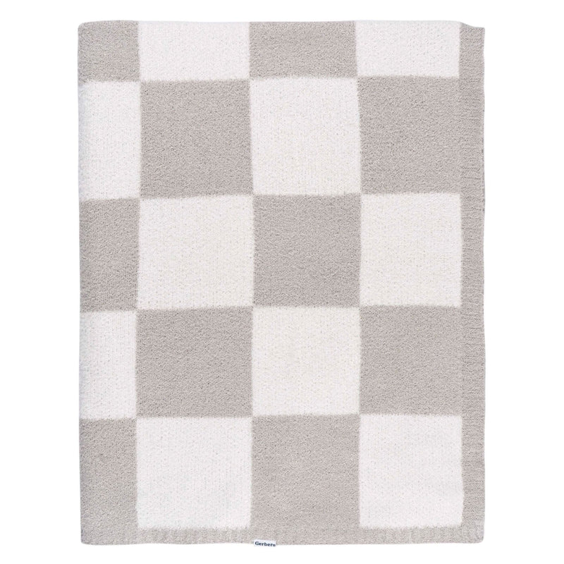 Gerber Childrenwear Tan Checkered Silky Mink Baby Blanket T5