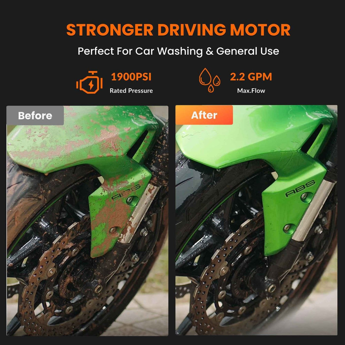 Giraffe Tools Grandfalls G20 Wall Mounted 1900 PSI 2.2 GPM Brushless Electric Pressure Washer with 65-ft Retractable Hard Hose