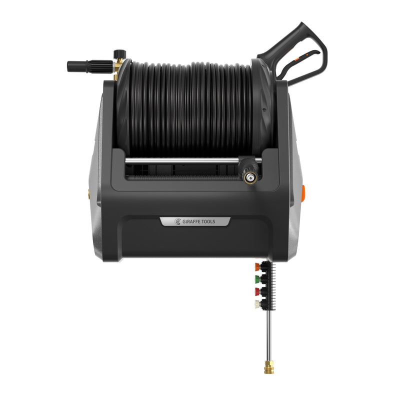 Giraffe Tools Grandfalls G30 Wall Mounted 2100 PSI 2.2 GPM Brushless Retractable Electric Pressure Washer with 100-ft Hard Hose S5