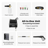 Giraffe Tools Grandfalls G30 Wall Mounted 2100 PSI 2.2 GPM Brushless Retractable Electric Pressure Washer with 100-ft Hard Hose