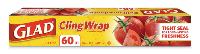 Glad Cling Plastic Wrap, 196-ft, BPA-Free with Superior Seal for Freshness C8