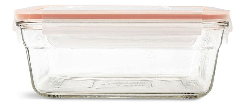 Glasslock Rectangular Glass Food Storage Container with Leakproof Lid, 1.7-L K9