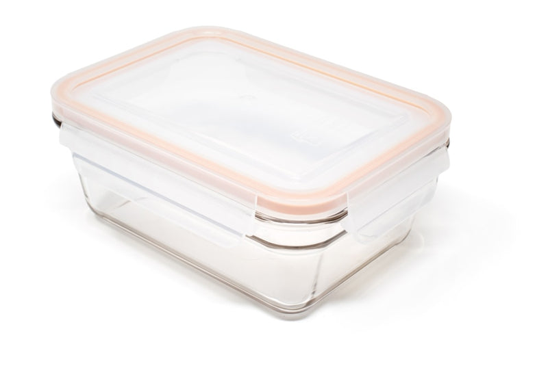 Glasslock Rectangular Glass Food Storage Container with Leakproof Lid, 970-mL Z7