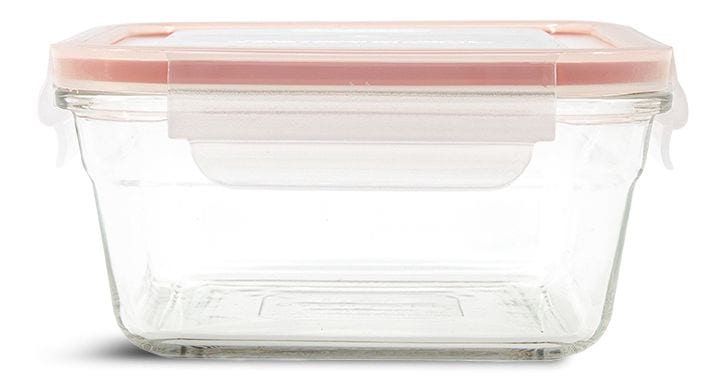 Glasslock Square Glass Leakproof Food Storage Container with Lid, 900-mL U9