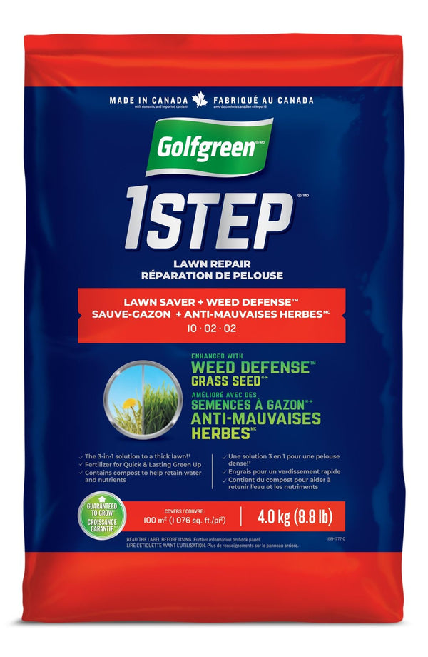 Golfgreen 1-Step Lawn Saver + Weed Defense 10-02-02 Grass Seed, 4-kg M3