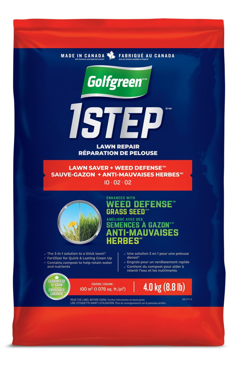 Golfgreen 1-Step Lawn Saver + Weed Defense 10-02-02 Grass Seed, 4-kg M3