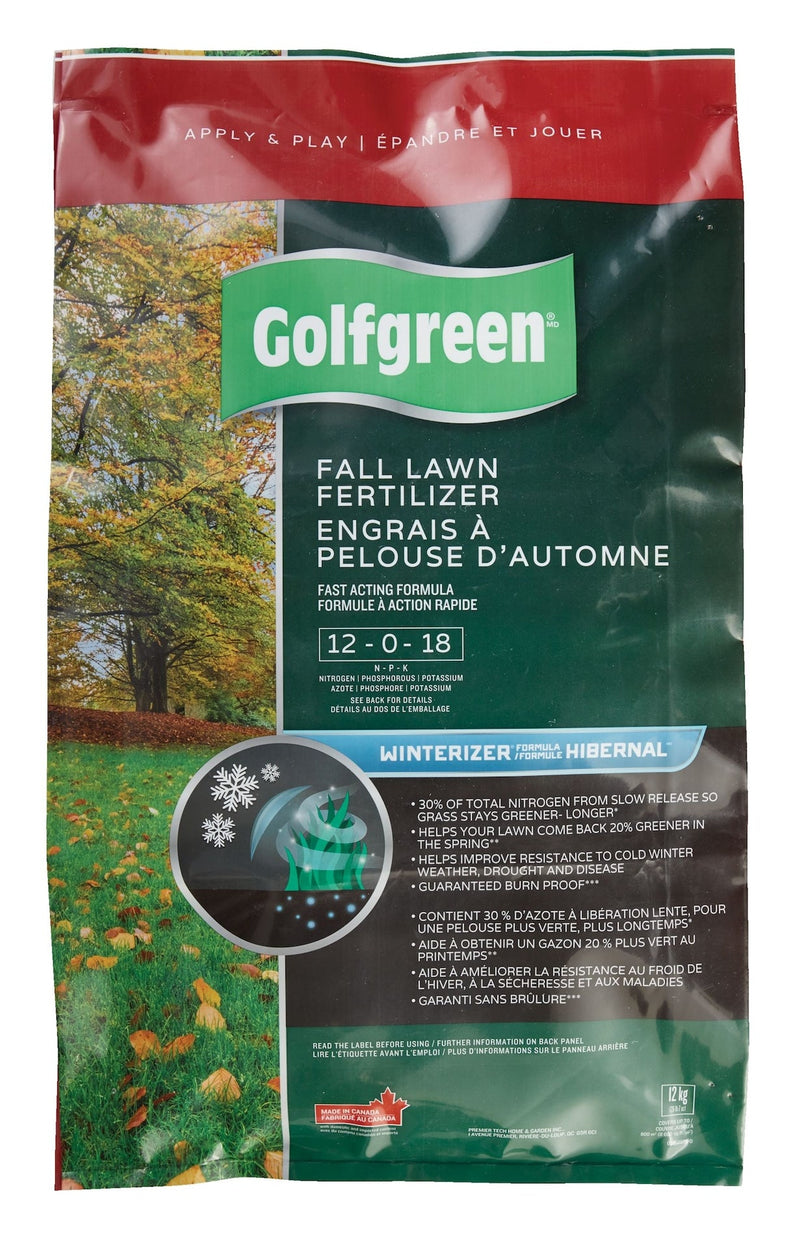 Golfgreen Fall Lawn Fertilizer, 12-0-18, 12-kg X5