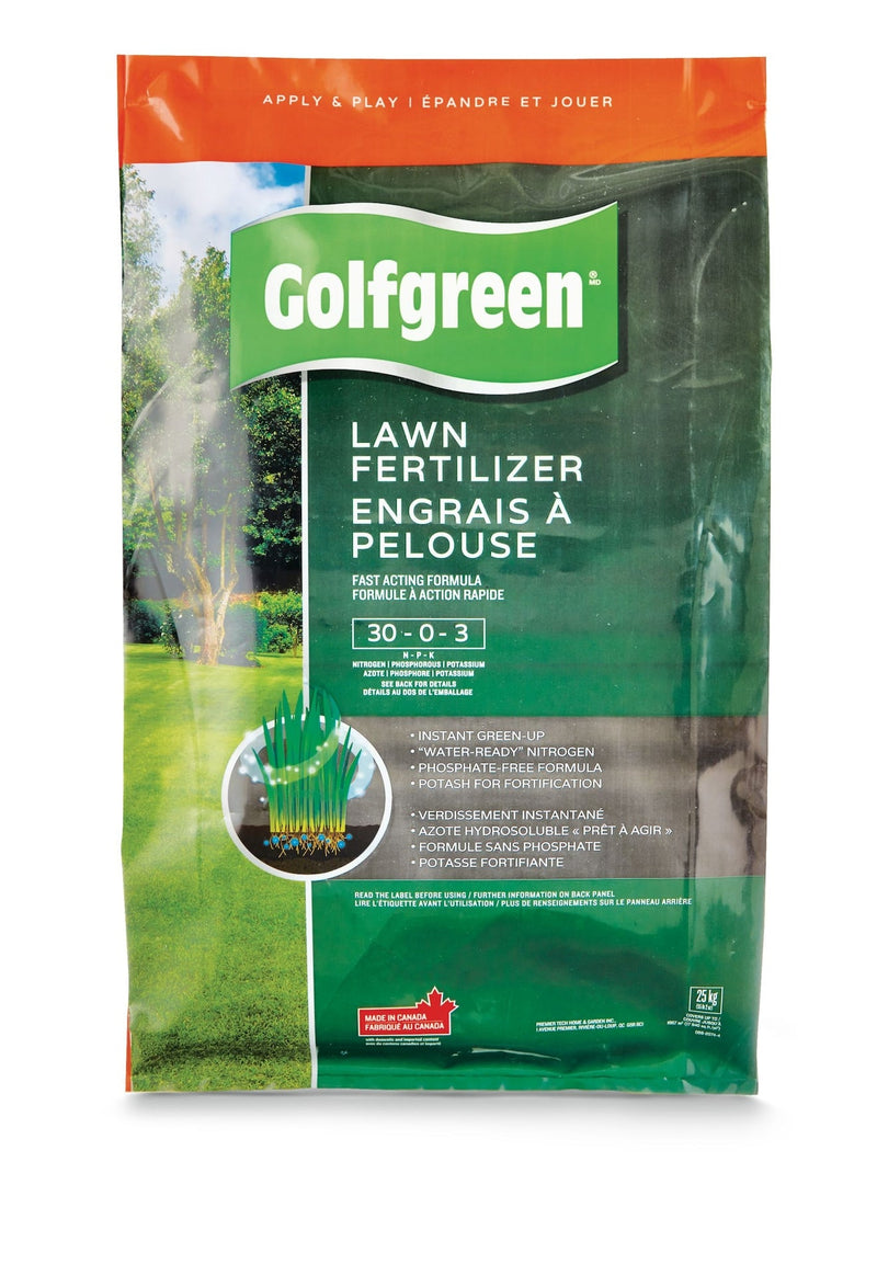 Golfgreen Lawn Fertilizer, 30-0-3, 25-kg Q6