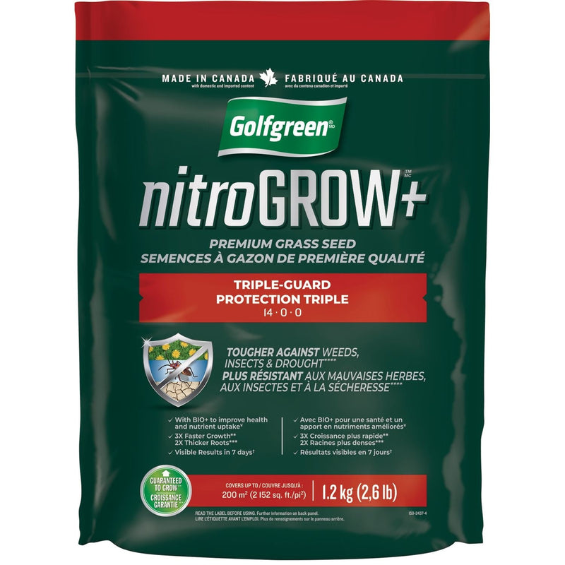 Golfgreen Nitrogrow+ Triple-Guard Grass Seed, 1.2kg V1