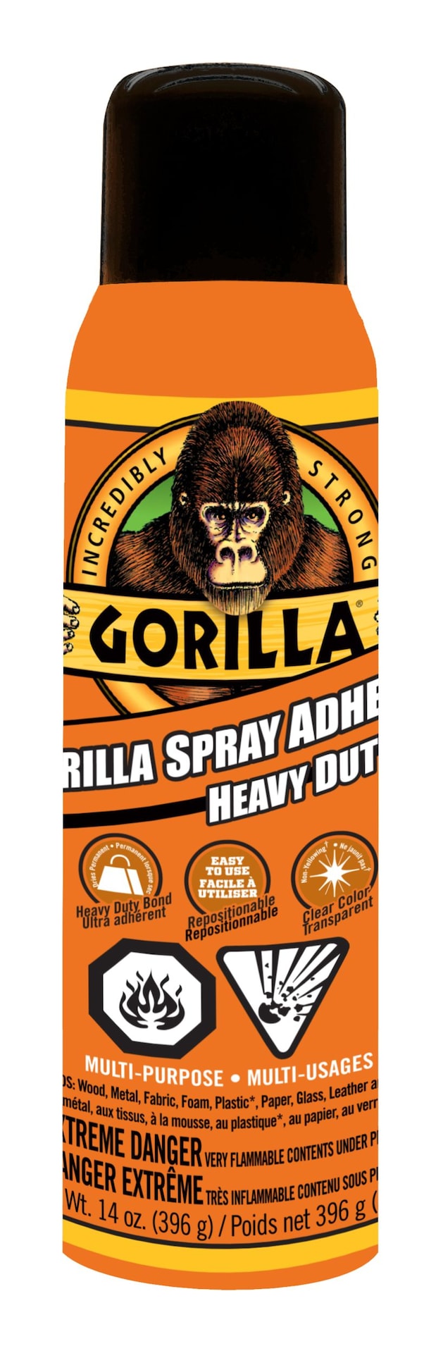 Gorilla Glue Spray Adhesive, Heavy-Duty, Weather-Resistant, Indoor/Outdoor, Clear, 1.4-oz P2