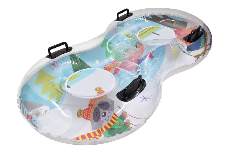 Gracious Living 2-Person Duo Inflatable Winter Snow Tube A8