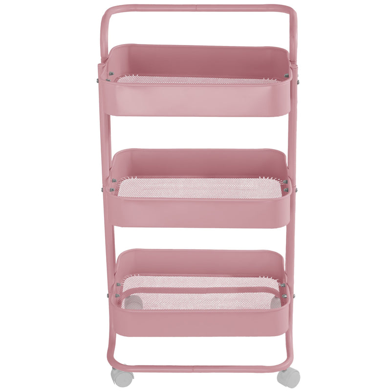 Gracious Living Three-Tier Utility Cart, Pink B6