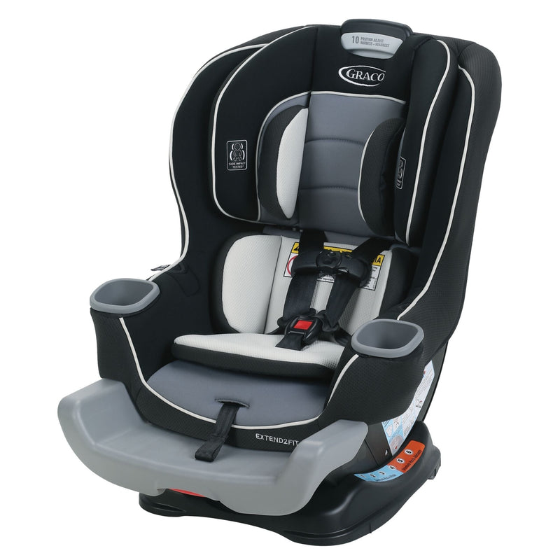 Graco Extend2Fit Convertible Car Seat – Safely Grows with Child from Rear-Facing to Forward-Facing, 1.8-30 kg (4-65 lb), Gotham G0