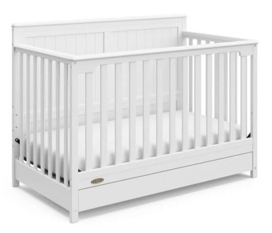 Graco Hadley 4-in-1 Convertible Crib with Drawer, White H3