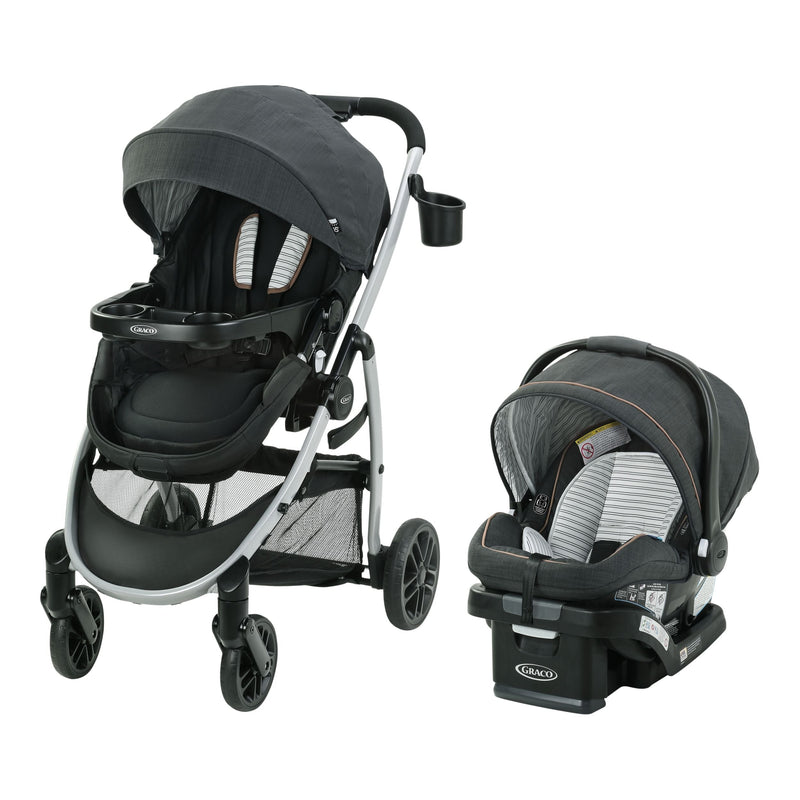 Graco Modes Pramette Travel System with SnugRide SnugLock 35 Lite DLX Infant Car Seat, Black T3