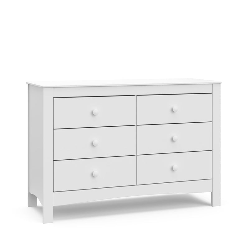 Graco Noah 6-Drawer White Interlocking Double Dresser/Chest R5