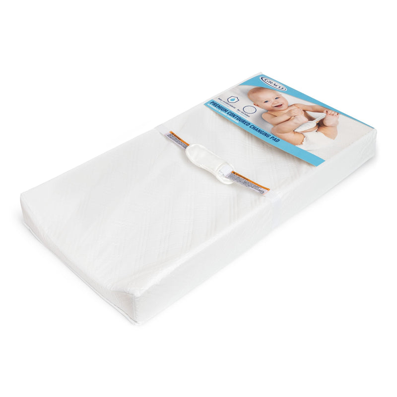 Graco Premium Contoured Baby Changing Pad with Non-Skid Bottom, White G7