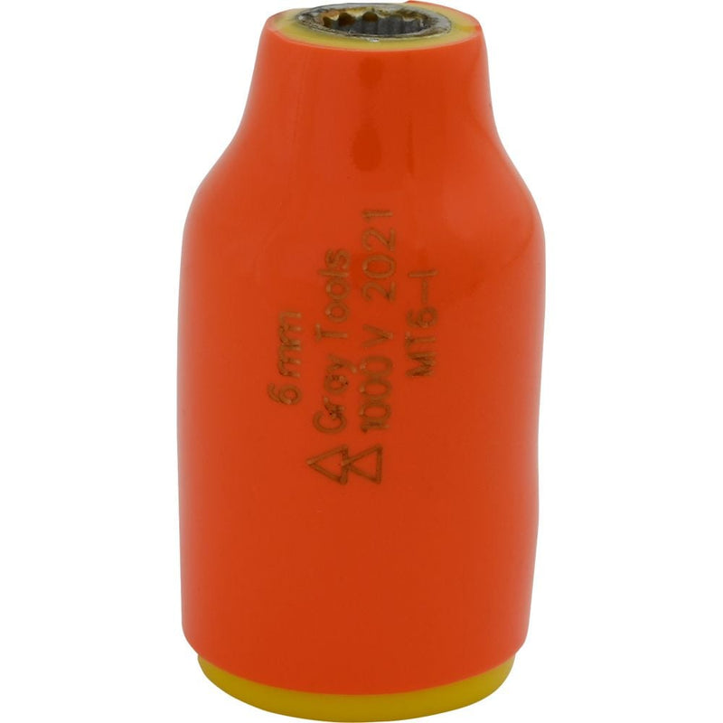 Gray Tools 3/8-in Drive Standard Length Socket, Assorted Sizes, 12 Point, 1000V Insulated F9