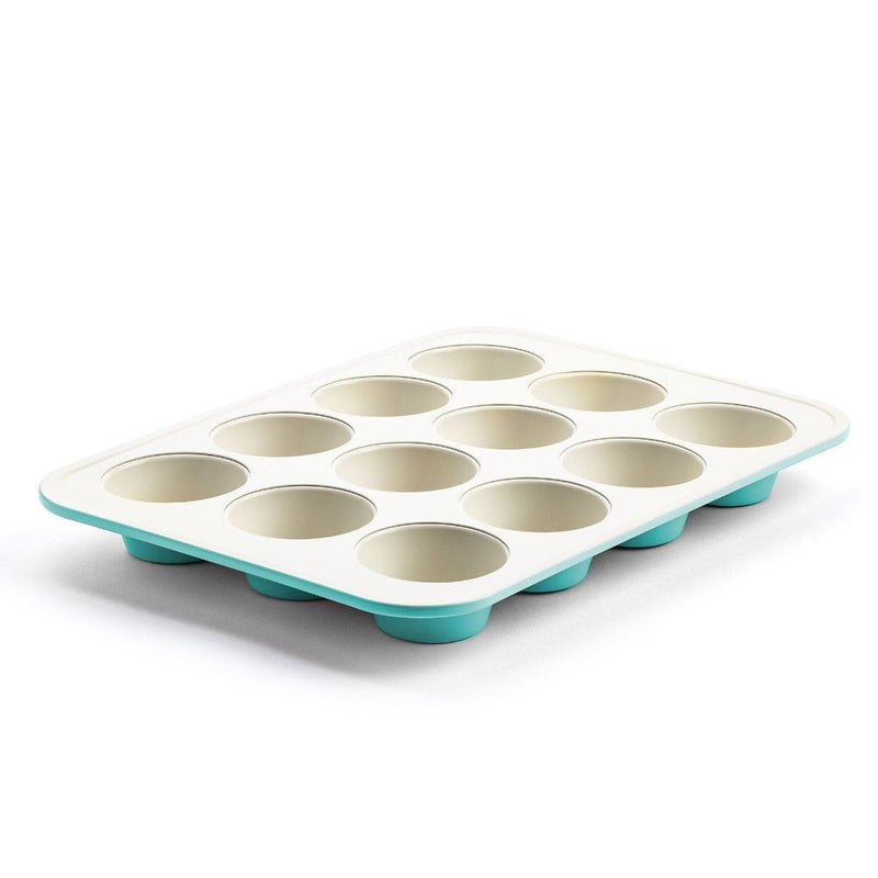 Green Pan Teal Ceramic Non-Stick Muffin Pan, 12-Cup G2