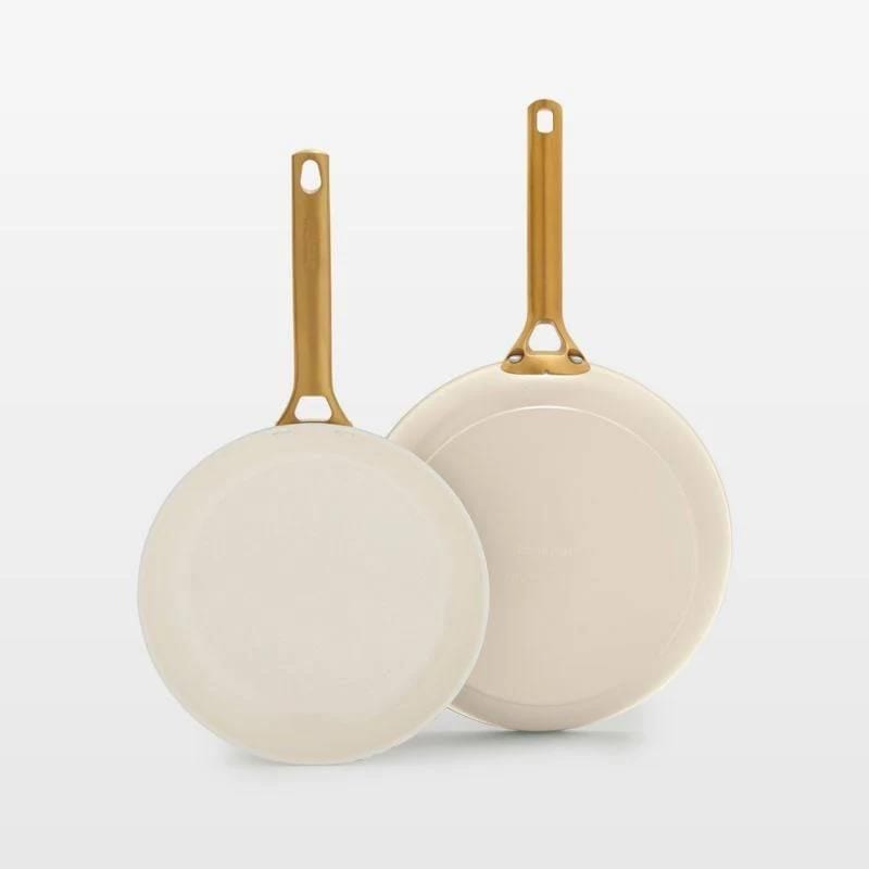 GreenPan Luxe 2pc Ceramic Frypan set - cream E8