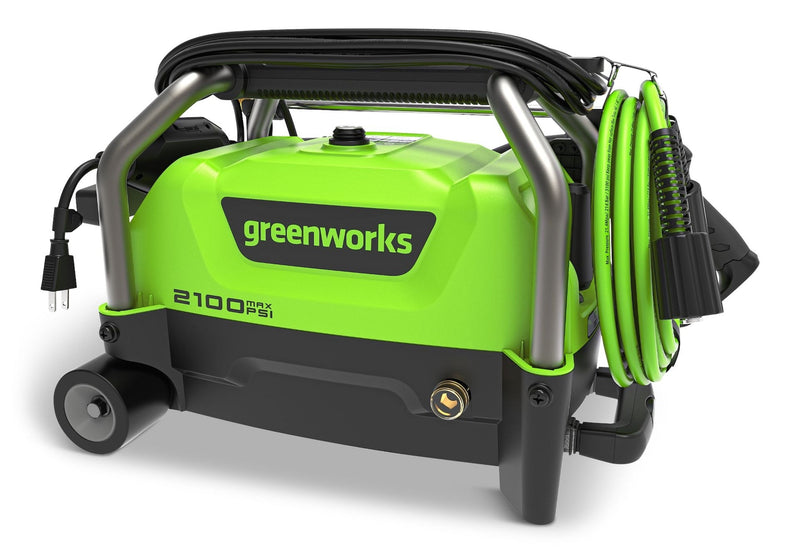 Greenworks 2100PSI 1.2GPM Corded Cold Water Wheeled Electric Pressure Washer with 13Amp Universal Motor F3