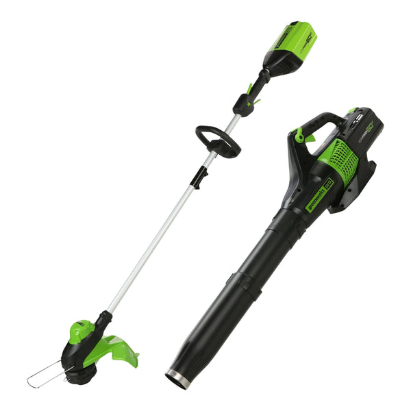 Greenworks 60V 13-in String Trimmer & 540CFM/140MPH Blower Combo Kit with 4.0Ah Battery & Charger A0