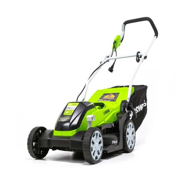 Greenworks 9A 2-in-1 Corded Lawn Mower, 14-in S4