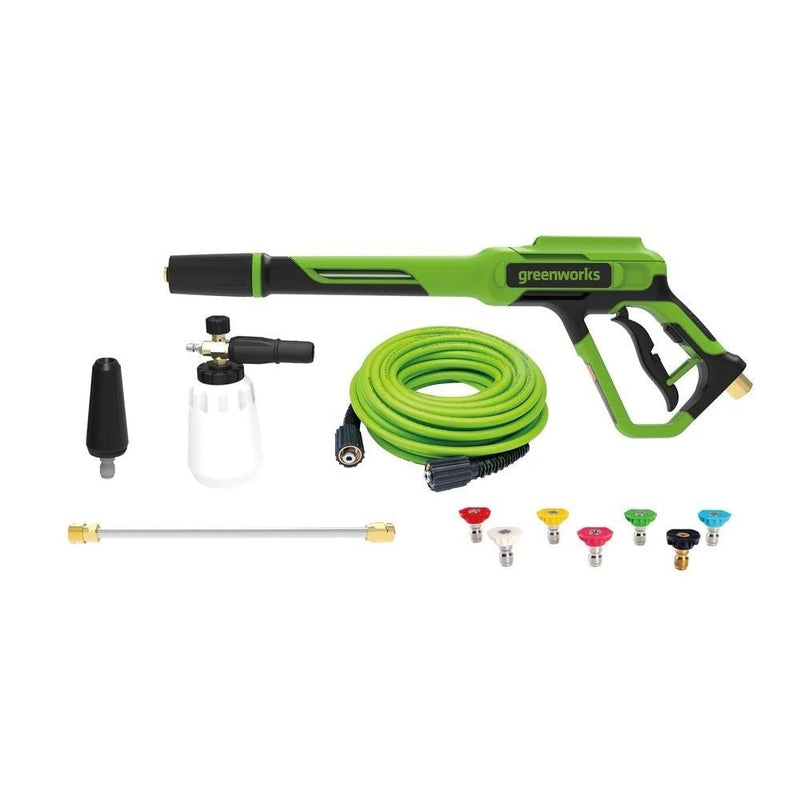 Greenworks Deluxe Metal Gun & Hose Kit, Includes 7-Piece Nozzle Kit, Turbo Nozzle & Foam Cannon Z2