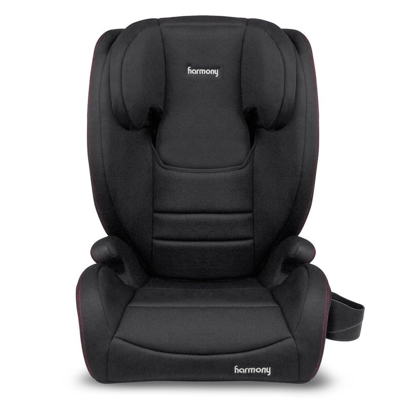 Harmony Genesys Deluxe High Back Booster, Black with Red Stitching D2