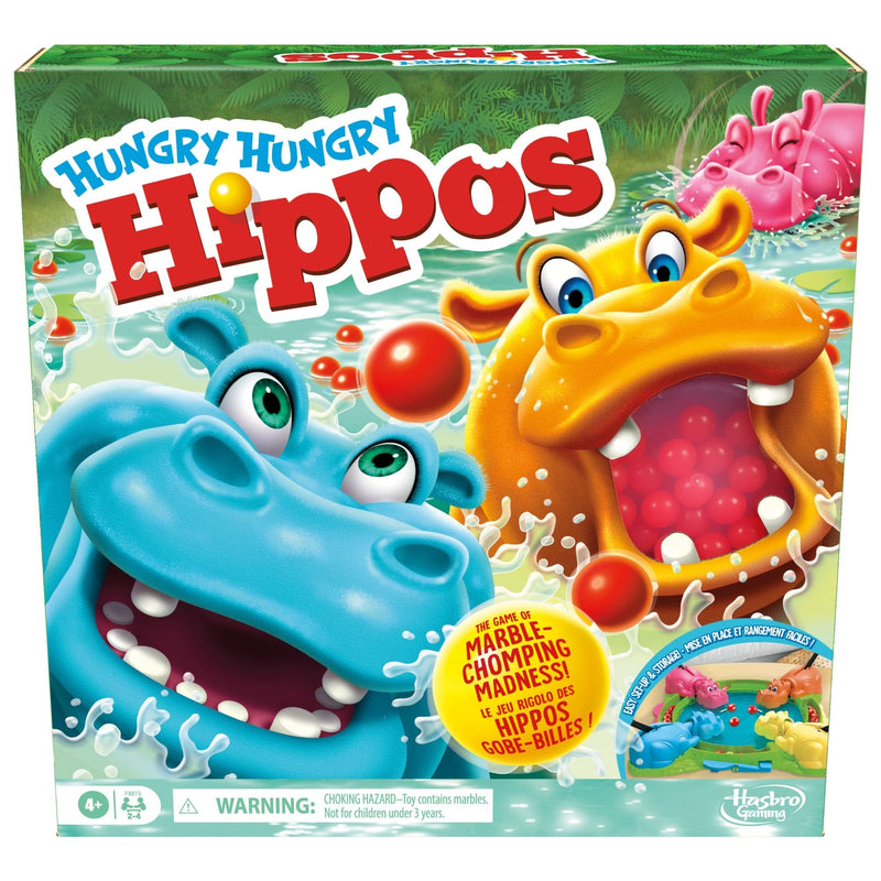 Hasbro Hungry Hungry Hippos Classic Family Board Game, Bilingual, Ages 4+ R7