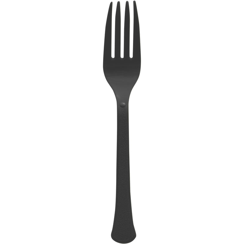 Heavy-Duty Plastic Solid Colour Reusable Forks, Various Colours, 50-pk R9