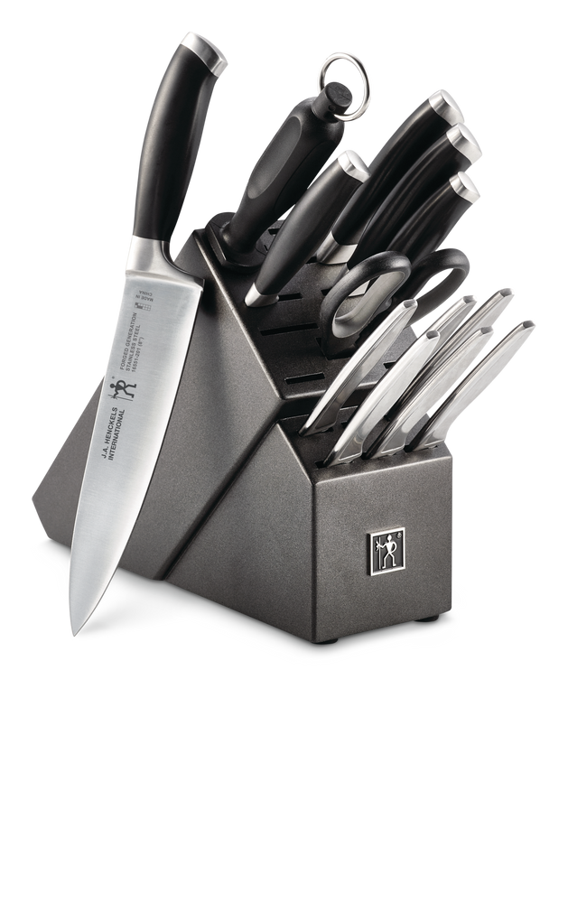Henckels Stainless Steel Forged Generation Knife Block Set, Ergonomic Grip, 14-pc O2
