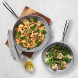 Heritage The Rock O Naturel Ceramic Non-Stick Frying Pan Set, Dishwasher & Oven Safe, Baby Blue, 26-cm & 30-cm, 2-pk