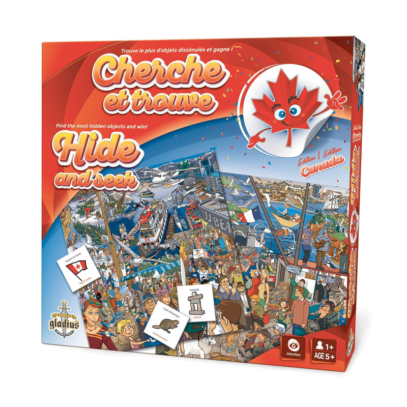 Hide and Seek Family Board Game, Canada-Edition, Bilingual, Ages 5+ L8