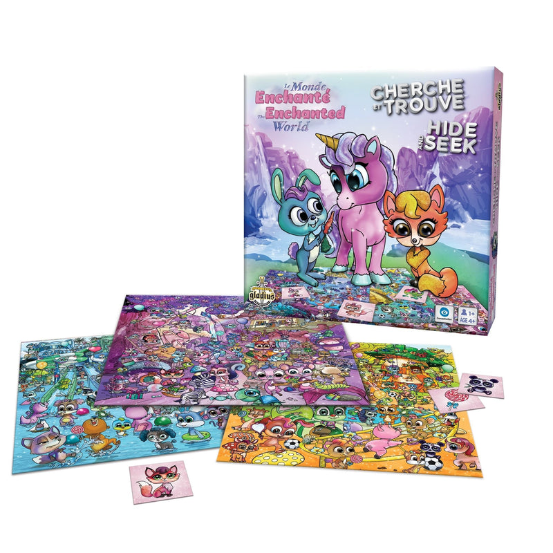 Hide and Seek The Enchanted World Family Board Game, Bilingual, Ages 4+ S3