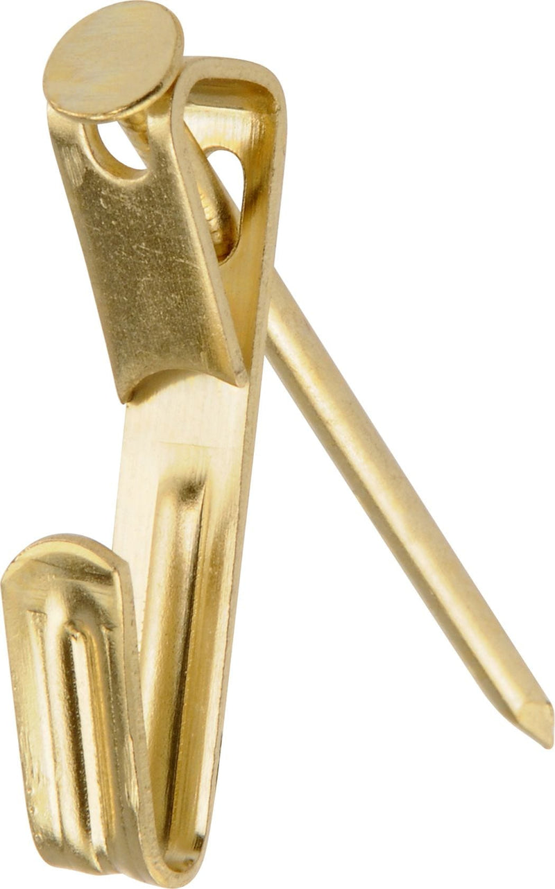 Hillman Conventional Picture Hanger, For DrywAll and Paster WAll, 50-lb Capacity, Brass Plated W1