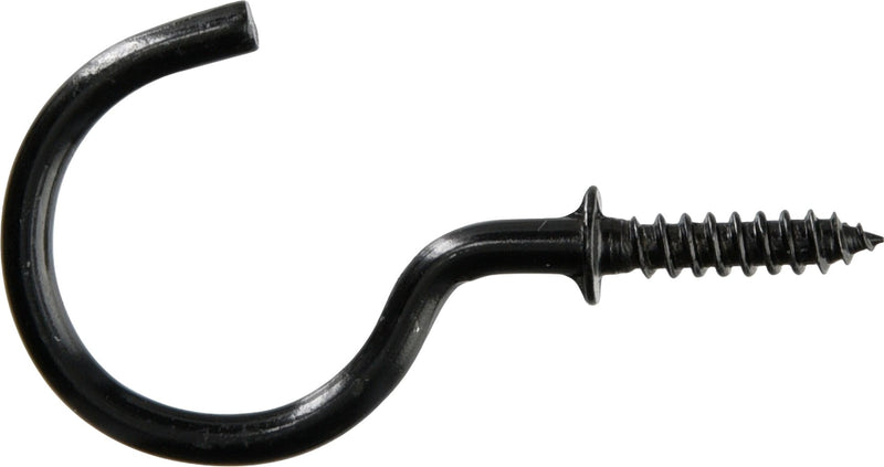 Hillman Mug Cup Hook, Half Hook Half Screw, Black, 7/8-in, 40-pk R3